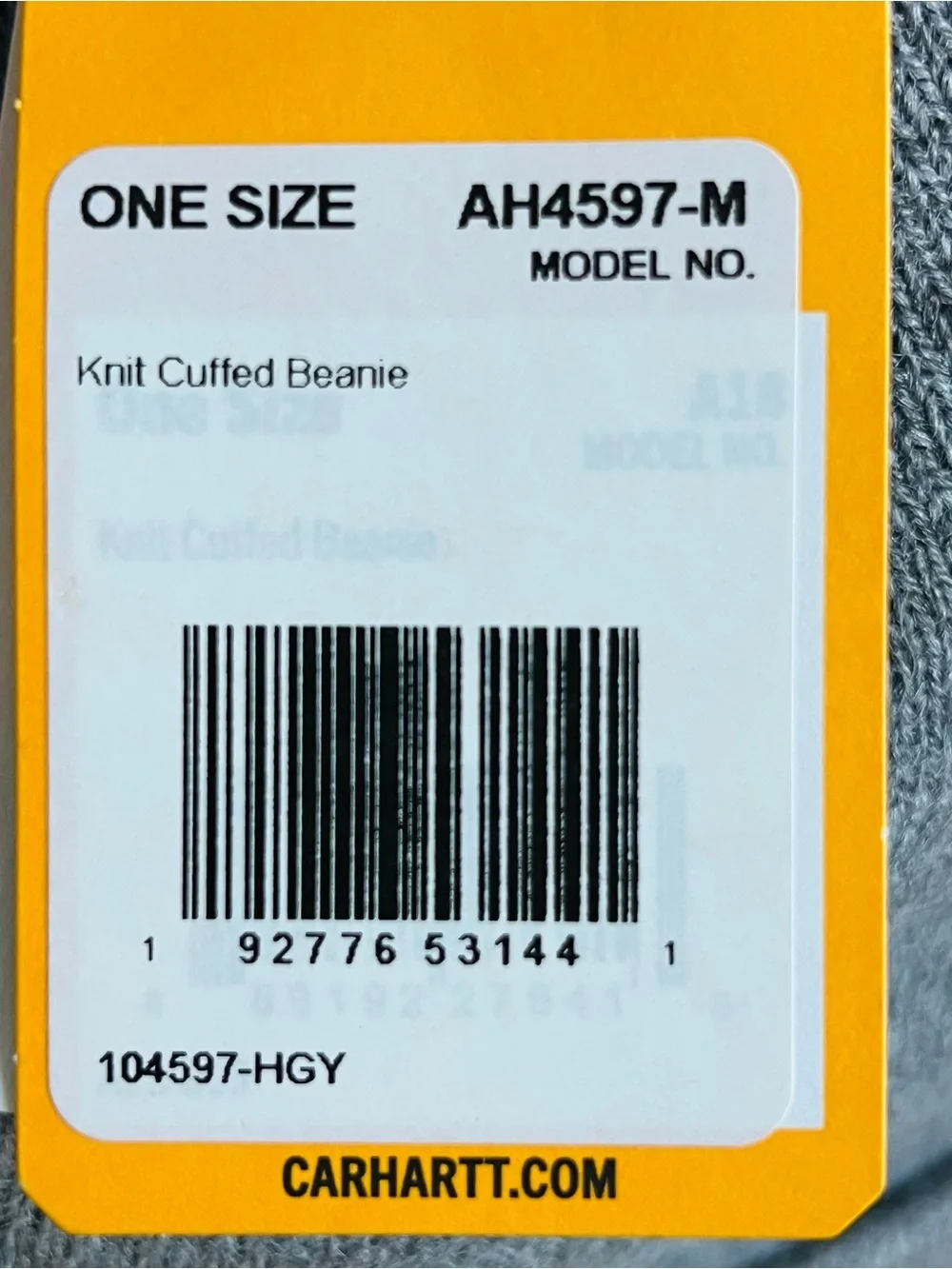 New Carhartt Men’s Heather Gray Knit Cuffed Beanie